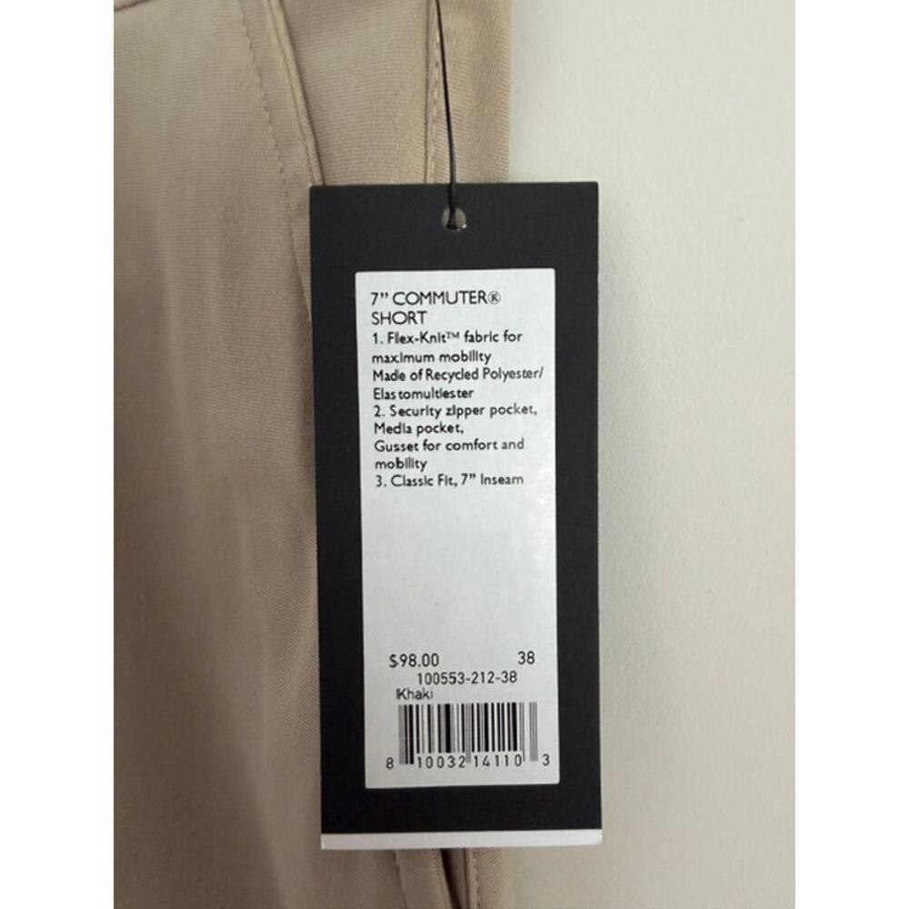 Rhone NWT Commuter Short 7" Size 38 Men's Khaki - Picture 8 of 10
